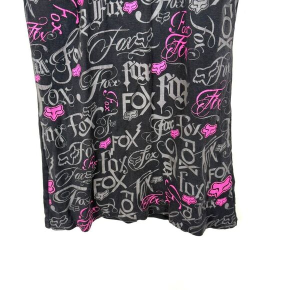 Vintage Y2K Fox Racing black tank top with grey and pink graphics AOP - Picture 8 of 8
